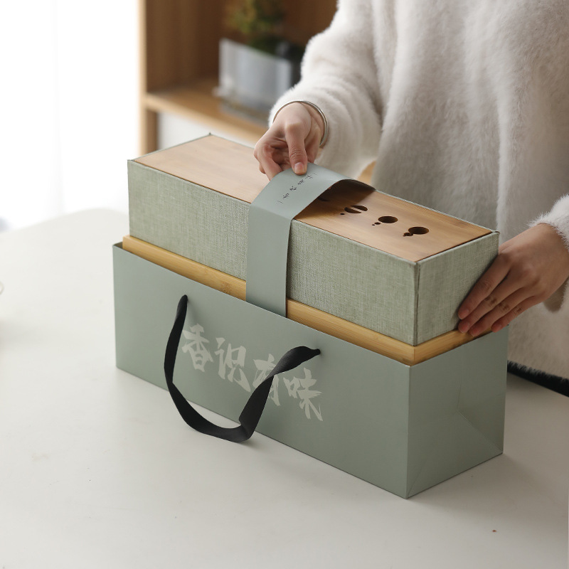 Bộ dụng cụ pha trà Ru Kiln trọn bộ gia dụng bộ nhỏ khay trà cốc trà Kung Fu cao cấp sang trọng nhẹ ấm pha trà hộp quà tặng lưu niệm