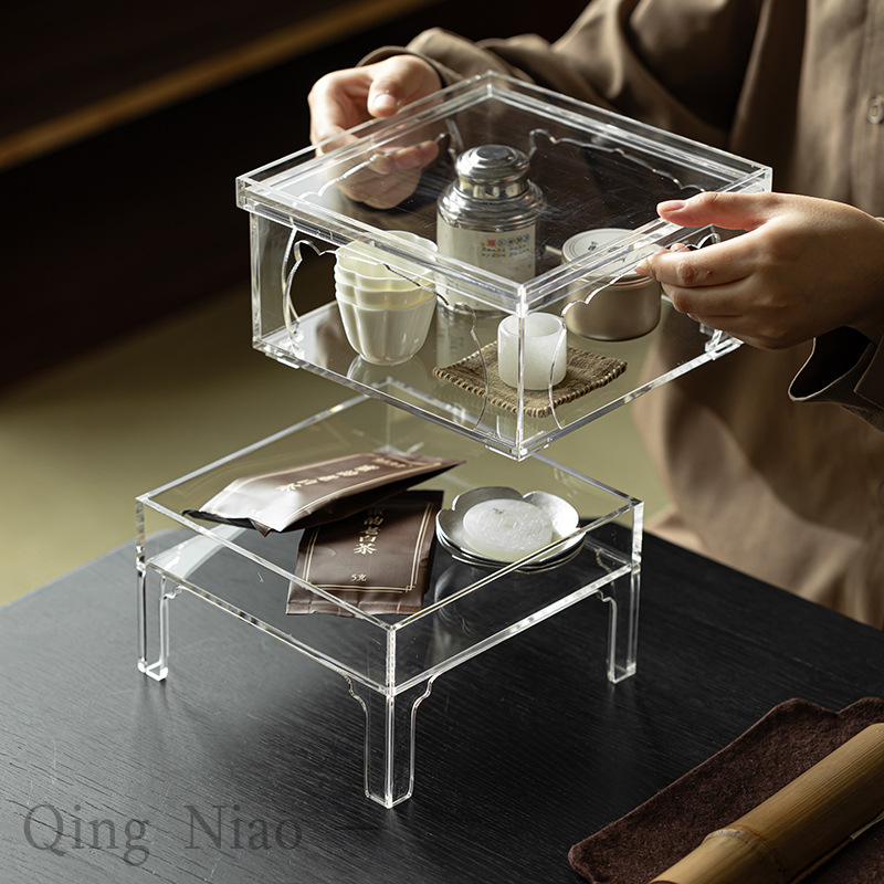 Hộp đựng đồ để bàn kiểu mới Giá đựng cốc Acrylic Giá đựng cốc trà cốc cà phê Giá đựng cốc nước