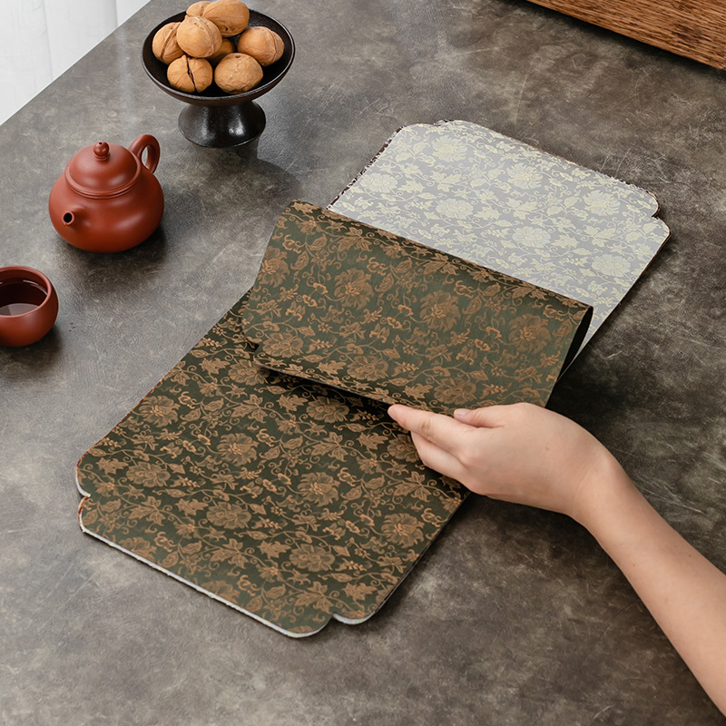 Bàn trà Jacquard hai mặt xoắn bàn trà chống thấm nước kiểu Trung Quốc Kiểu Mới Bàn trà đệm bàn trà tinh tế phòng trà gia dụng