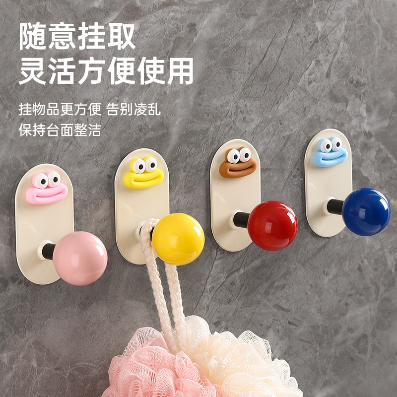 Móc treo phòng tắm không đục lỗ, móc treo quần áo không dấu sau cửa chống dính chịu lực mạnh, móc dán khăn trên tường phòng tắm