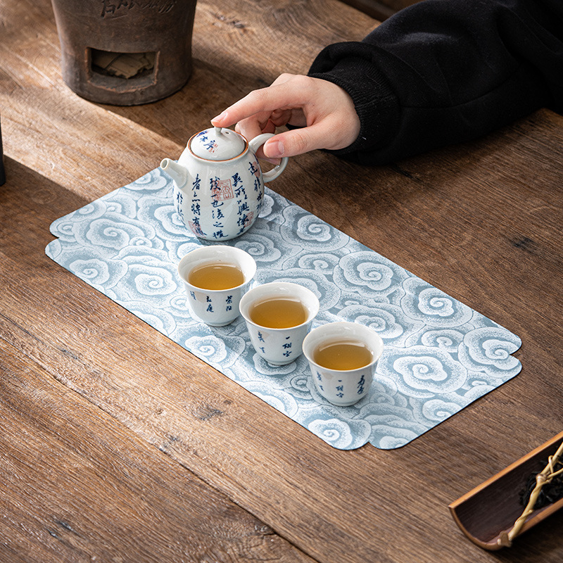 Khăn trải bàn dày dặn chống thấm nước trải bàn ghế trà DỆT THỔ CẨM Daantang Yunqu Phụ Kiện Bộ trà
