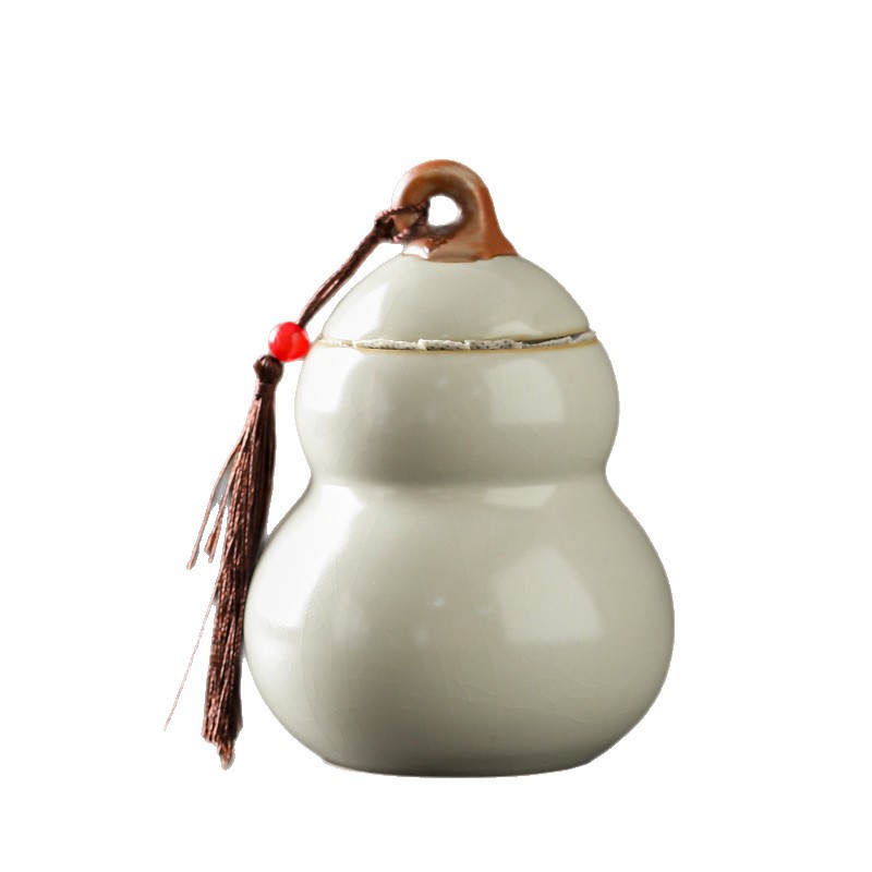 Bình đựng trà gốm sứ Ruyao, bình rỗng, bình nhỏ, bình đựng trà xanh, trà đen gia dụng, bình đựng trà chống ẩm cầm tay