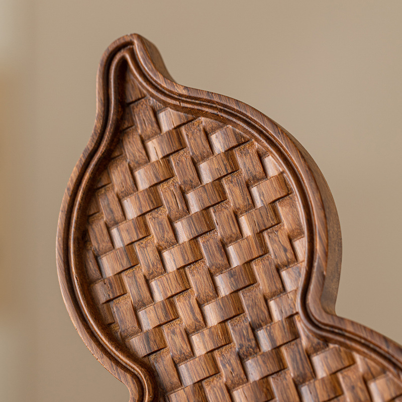 Khay trà bầu trúc Phúc Lộc, khay đựng ấm, bàn pha khô cỡ nhỏ, dụng cụ pha trà Kungfu gia dụng, phụ kiện Khay trà