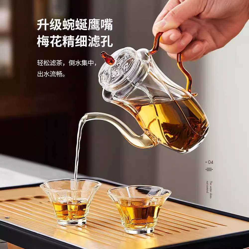 Ấm thủy tinh giả Song ấm trà pha trà xanh bộ ấm trà chuyên dùng cho một người ấm trà nhỏ ấm trà gia dụng bộ cốc trà
