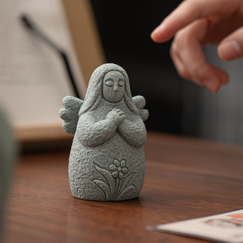 Đồ trang trí thú cưng trà nhà sáng tạo nữ thần Hailiya cát xanh, bàn trà phòng khách, đồ thủ công trang trí chơi trà nhỏ