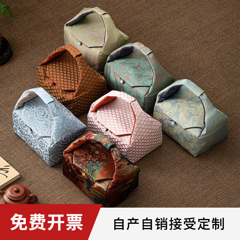 Túi đựng trà Xiangyunsha Ruyi Túi đựng trà xách tay Du lịch Túi đựng đồ Bộ trà Túi vải có ngăn bằng cotton dày dặn