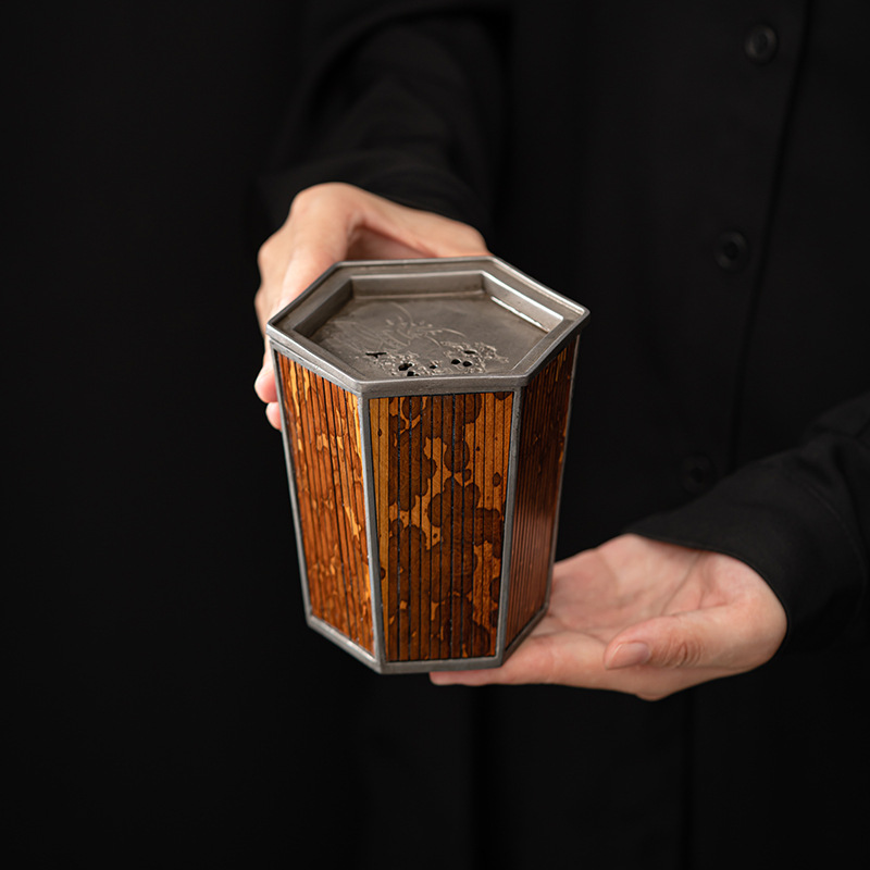 Xiangfeizhu lục giác Jianshui retro nhỏ pha khô Bộ trà Kungfu Thùng bã trà bát nước rửa trà đạo phụ kiện rửa trà