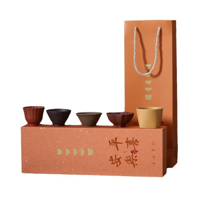 Bảo tàng Cung điện Văn hóa và Sáng tạo Khoáng sản Wufu Zisha Tách trà Chủ sở hữu Bộ cốc Hộp quà Doanh nghiệp Quà tặng Người lớn tuổi