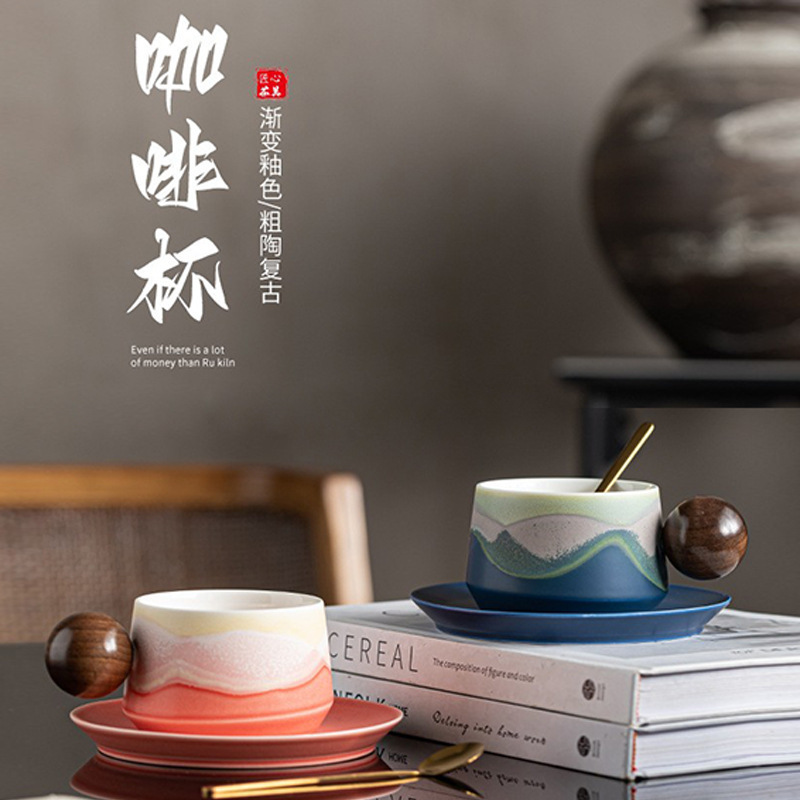 Cốc cà phê văn hóa và sáng tạo Guochao, cốc trà gốm sứ tinh tế, cốc có giá trị cao, cốc sứ quà tặng