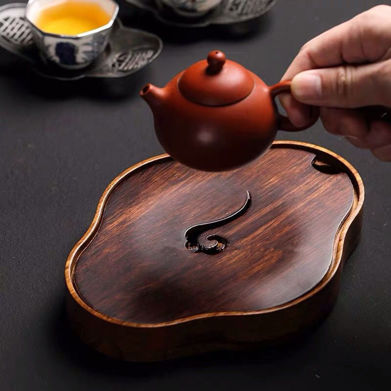Khay trà nhỏ đựng nước ấm bằng tre nặng đựng nước bằng gỗ rắn, khay pha khô, bộ trà, bàn trà, biển trà, nhà sản xuất nhỏ xách tay bán buôn