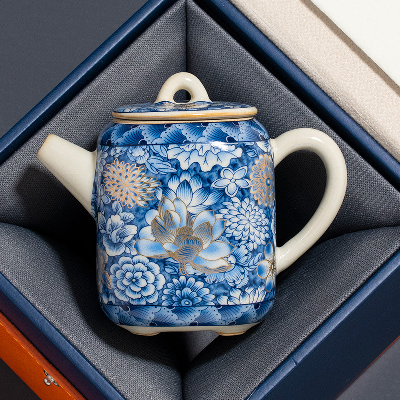 Ấm trà gốm sứ cao cấp gia dụng ấm trà gốm sứ ấm trà đơn dụng cụ trà Kung Fu bán buôn