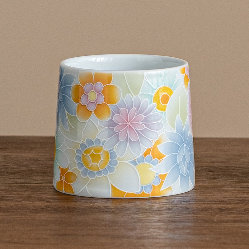 Cốc nghiêng Vạn hoa tráng men cổ cực kỳ nguyên chất, cốc trà gốm sứ, cốc chủ, bộ trà sáng tạo, cốc trà gia dụng, cốc trà đơn