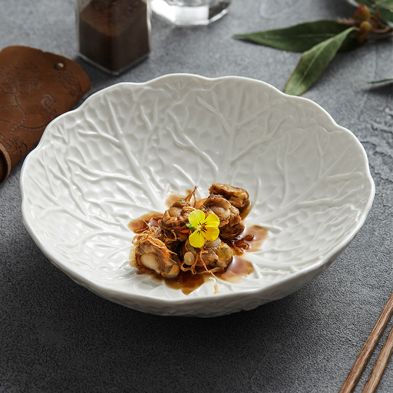 Bát mì bắp cải gốm sứ bát súp gia dụng cao cấp cảm giác không đều Bát salad bát tráng miệng Bộ đồ ăn khách sạn 2022 mẫu mới