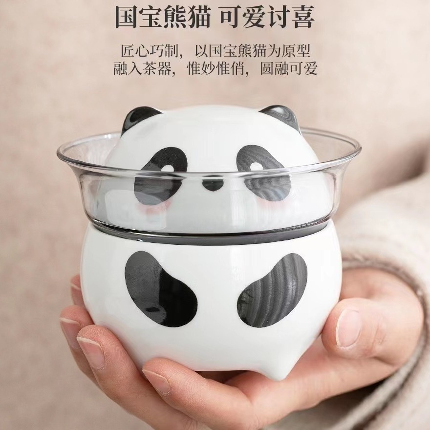 Bộ trà du lịch Gấu trúc, cốc nhanh di động, ấm trà di động cắm trại ngoài trời, đồ lưu niệm Thành Đô