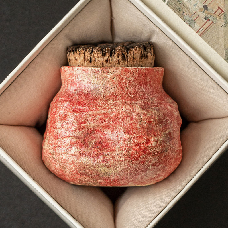 Bình đựng trà gốm sơn mỏ, bình đựng trà chống ẩm, bình đựng trà gia dụng cao cấp, bình trà cầm tay đơn