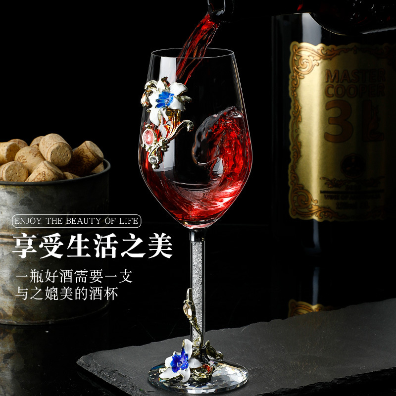 Ly rượu cao cấp tráng men sang trọng phong cách Châu Âu ly rượu vang pha lê ly rượu vang cao cấp sáng tạo Bộ đồ uống làm quà tặng