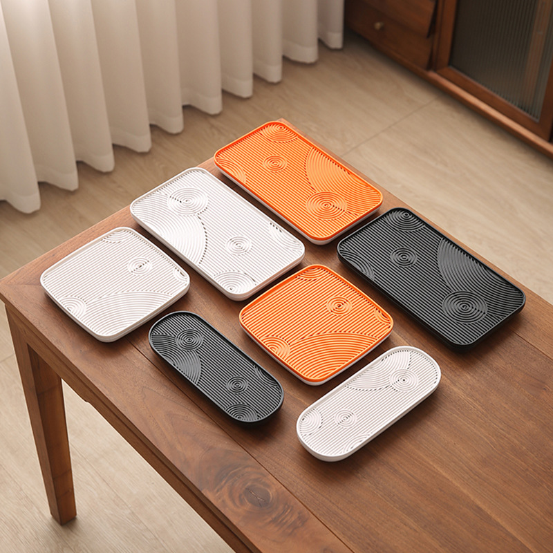 Khay trà gia dụng bàn trà loại nhỏ hiện đại đơn giản kiểu Nhật khay thoát nước nhựa melamine vuông khay bàn ủ khô bán buôn