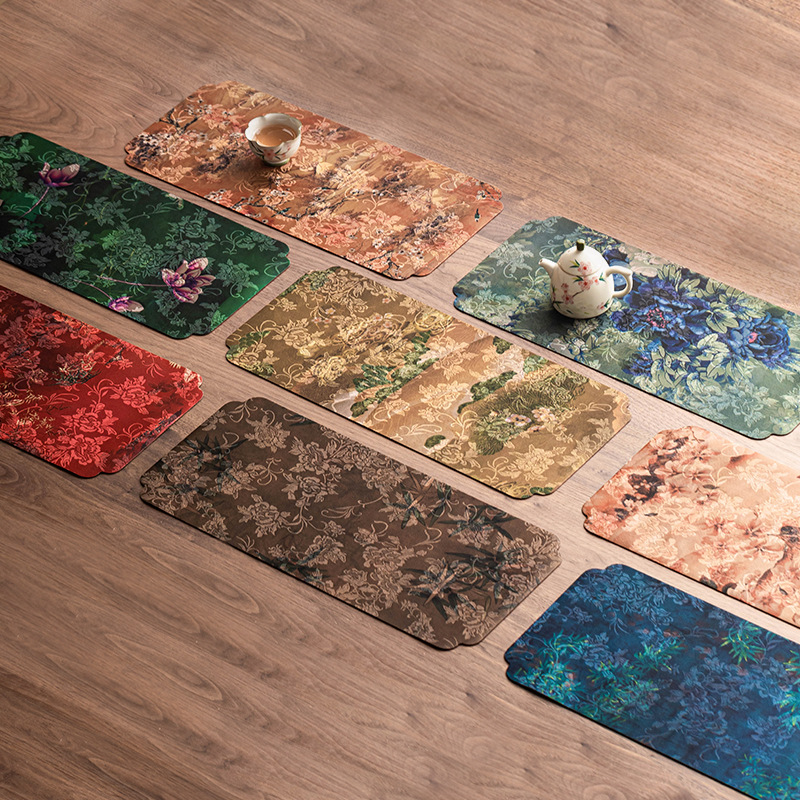 Ghế pha trà khô hai mặt cờ bàn phong cách quốc gia khăn trà đệm bàn trà đệm trà kiểu Trung Quốc mới đệm trà thiền đệm chống thấm nước đệm ấm đệm cốc