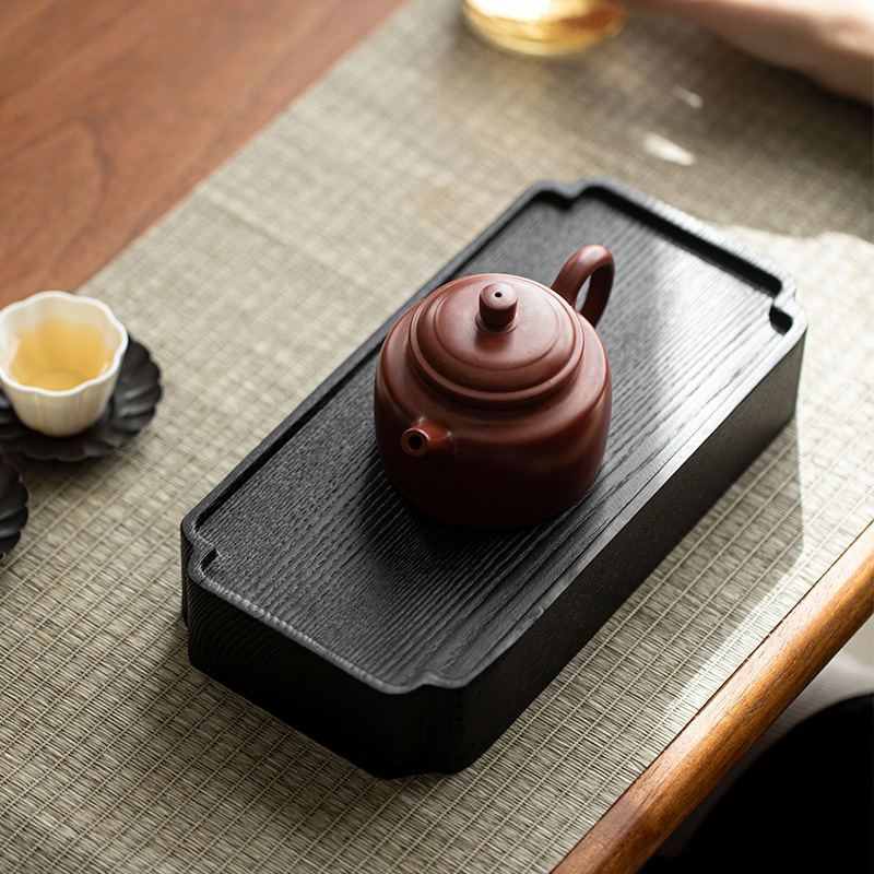 Bàn trà nhỏ nướng than bằng gỗ sáp trắng sang trọng, bàn pha trà khô bằng gỗ rắn, Khay trà, đồ nội thất phong cách Nhật Bản, bộ trà