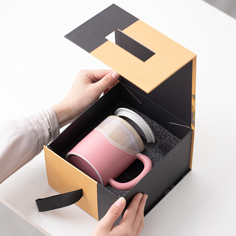 Shanhai Scroll Cốc gốm sứ Cốc văn phòng Cốc nước cá nhân Cốc pha trà Hộp quà tặng cho bạn cùng lớp và bạn bè