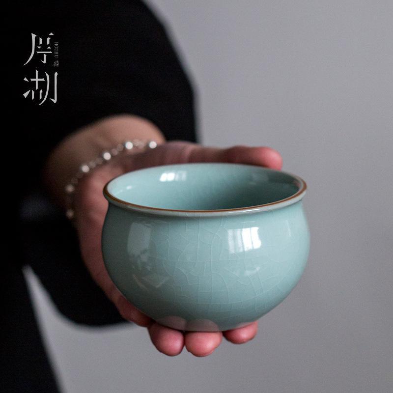 Lò nung Houhu Lò nung Tianqing Ru có thể nâng cốc chủ nhân tách trà Kung Fu tách trà đơn cốc trà gia dụng