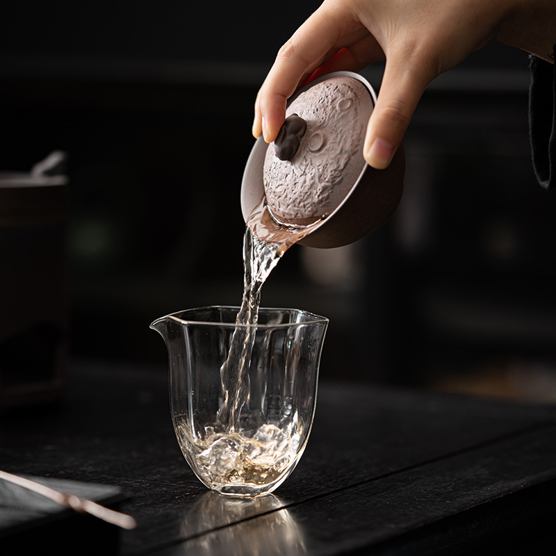 Bát có nắp chân cao bằng gốm thô đất sét ép tay, bộ trà Kung Fu cổ thủ công, bát pha trà, bát trà nhỏ chống bỏng gia dụng