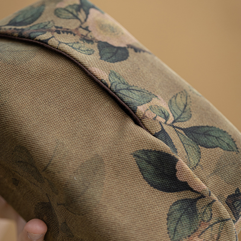 Hộp giấy rút sợi mây thơm kiểu Trung Quốc hộp khăn giấy sang trọng nhẹ vải nghệ thuật thiền trà để bàn túi giấy rút gia dụng phòng khách