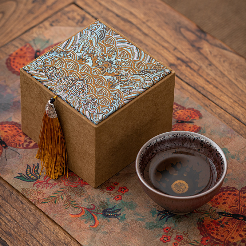 Cốc pha trà bằng sắt pha đổi màu bằng tay cốc Chủ Bộ trà gốm sứ cốc trà chén trà chén dầu xanh