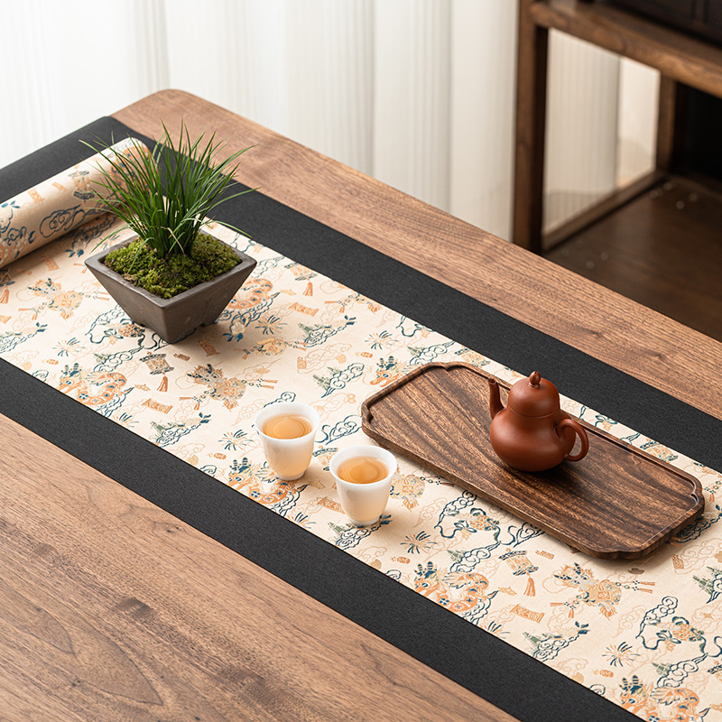 Phong cách mới phong cách Trung Quốc Menglong Zen ý pha trà khô bàn trà tấm lót bàn trà tấm lót bàn trà phụ kiện trà đạo