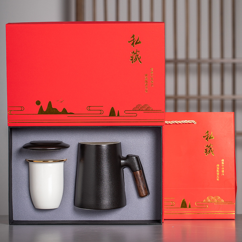 Cốc pha trà lọc gốm cốc nam cốc tách nước trà cốc quà tặng cá nhân có nắp đậy văn phòng dung tích lớn