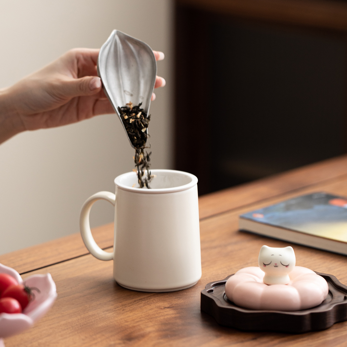 Quay cốc văn phòng, cốc gốm sứ Capibara có nắp, cốc tách trà văn phòng gia đình, quà lưu niệm