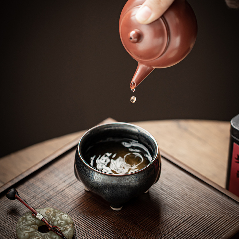 Lò nung thay đổi bầu trời đầy sao Thiên mục thiền cốc chủ nhân cốc cốc trà gia dụng kiểu Trung Quốc mới cốc trà bộ trà Kung Fu cốc trà đơn