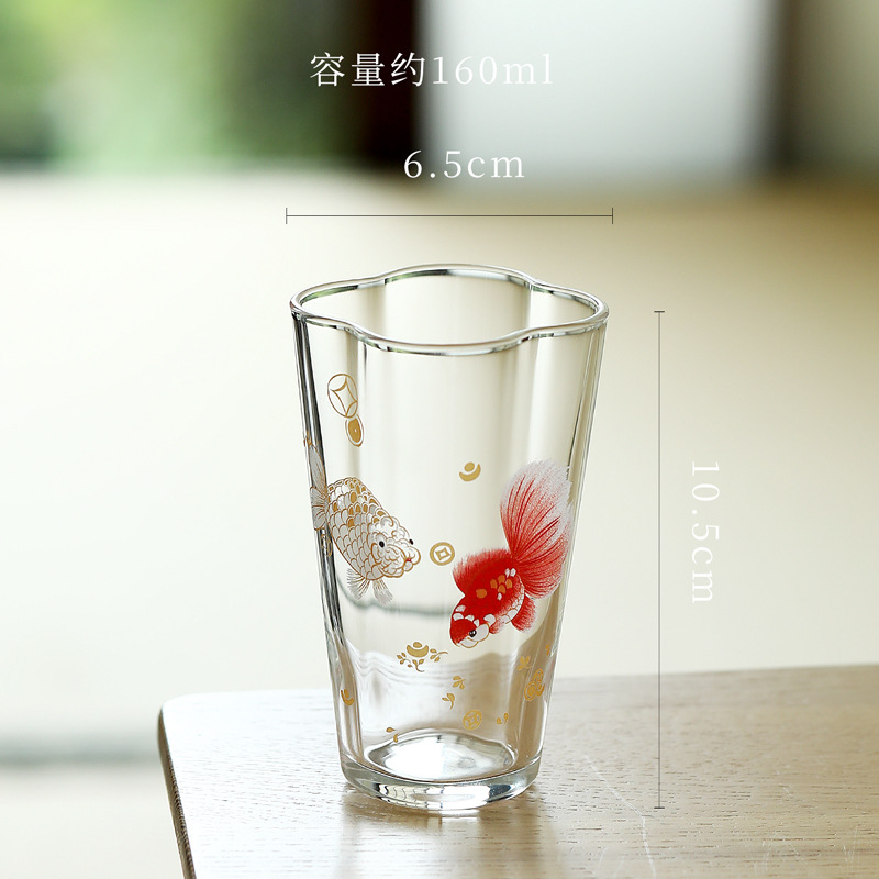 Jinyumantang handmade decal cao borosilicate thủy tinh chịu nhiệt chủ cốc trà xanh trà Kung Fu bộ trà trà