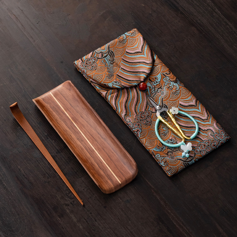 Túi đựng phụ kiện bộ sáu quý ông trà đạo túi đựng đồ bộ trà vải nghệ thuật túi đựng đồ du lịch túi đựng bút chì túi đựng đồ túi đựng đồ