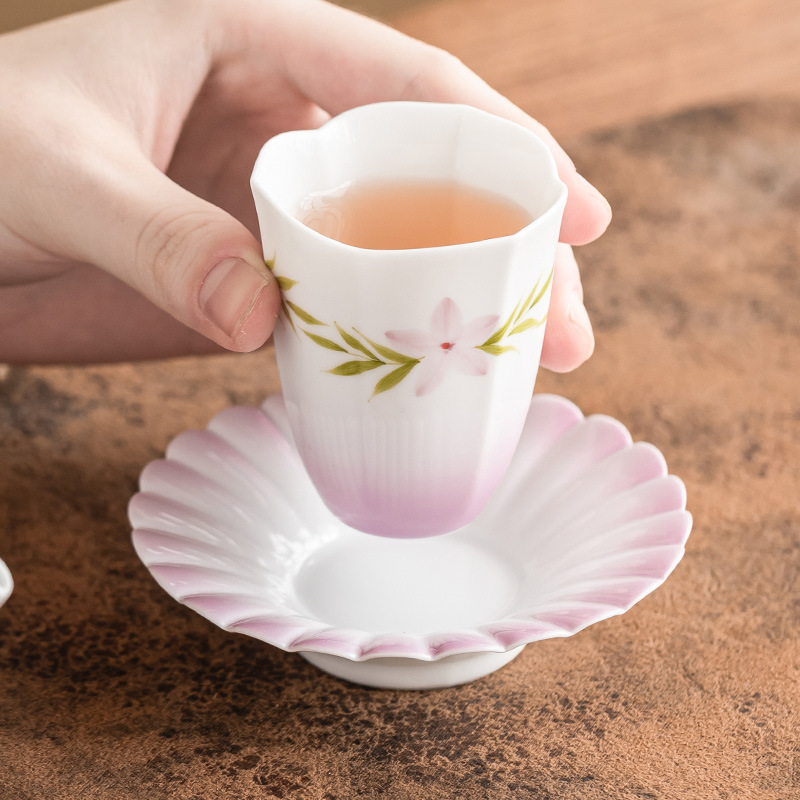 Cốc trà gốm sứ màu tím gradient cực kỳ đơn vị cốc đựng hương thơm cốc chủ nhân cốc cao cấp dành riêng cho cá nhân