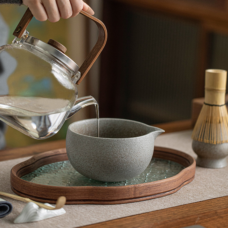 Bộ Matcha bằng gốm thô biến đổi lò nung Dụng cụ Matcha kiểu Nhật Bình trà Bàn chải Matcha đứng Baibenli Bát Matcha Trà Baibenli