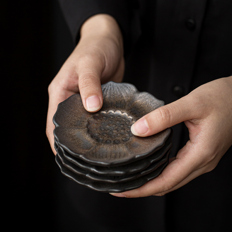 Bán buôn đế lót ly hoa sen mạ vàng nấu trà đạo cổ điển Thiền gốm sứ Kung Fu đế cách nhiệt Bộ trà phụ tùng