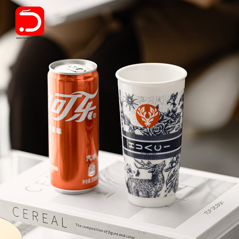 Cốc cốc Coke cốc sứ cốc nước nhà thiết kế cốc bia phong cách sành điệu gia dụng văn phòng lớn logo sáng tạo