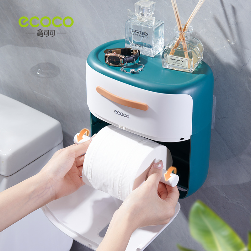 Hộp đựng khăn giấy nhà vệ sinh không đục lỗ chống thấm nước nhà vệ sinh cuộn giấy treo tường giá treo khăn giấy phòng tắm sáng tạo