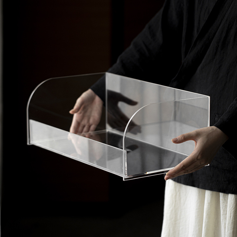 Acrylic nhỏ Bogu giá để bàn ấm trà ấm trà tủ lưu trữ bộ trà giá để đồ trang trí bàn trà