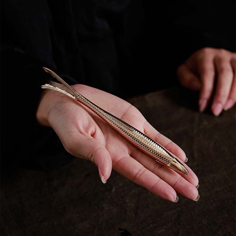 Nắp, nĩa, hình con cá, Ấm sắt bằng kim loại sáng tạo, nĩa chống bỏng, kẹp nắp cách nhiệt, nắp ấm, phụ kiện Ấm sắt trà đạo