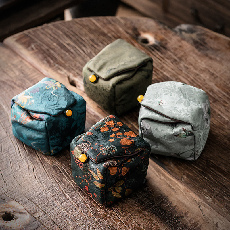 Túi đựng cốc trà cao cấp chủ nhân Túi đựng cốc đơn gia dụng xách tay ngoài trời Túi bảo vệ bộ trà túi vải nghệ thuật hộp quà cốc