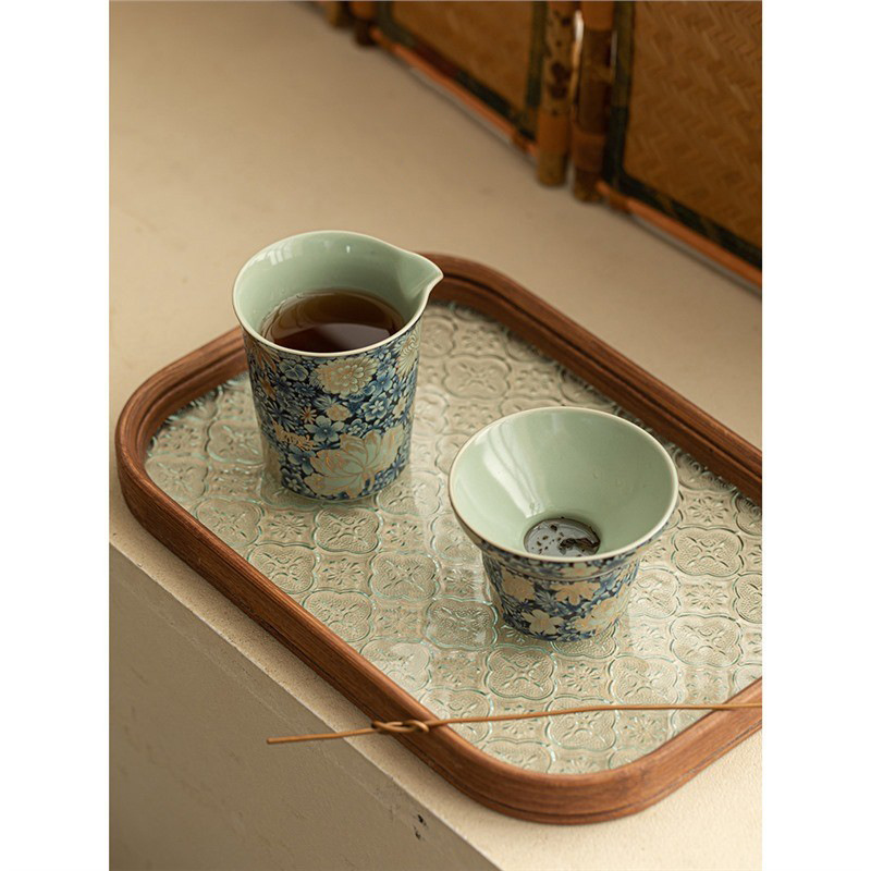 Cốc công cộng Ruyao Fanghua Bộ ba mảnh Bộ lọc trà Bộ lọc trà Bộ lọc trà Bộ lọc trà Bộ lọc trà tích hợp Cốc công cộng gốm sứ Phụ kiện bộ trà