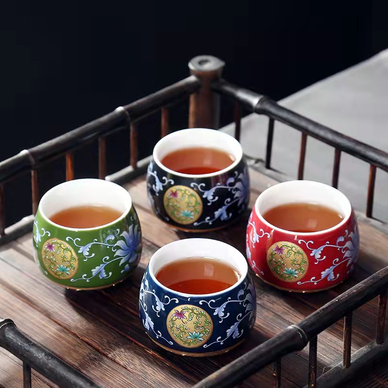 Cốc trà gốm sứ, cốc chủ nhân tráng men, cốc đơn phòng khách gia dụng, cốc trà thủ công, hộp quà tặng, Cốc pha trà