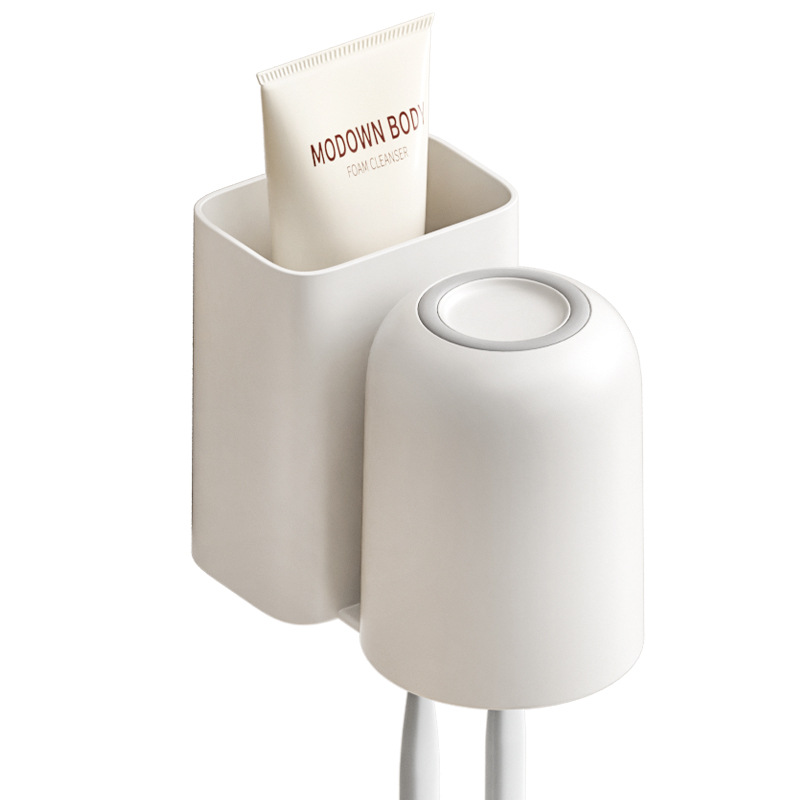 Giá để bàn chải đánh răng cho phòng tắm cốc nước súc miệng không cần đục lỗ Bàn chải đánh răng điện cặp đôi giá treo kem đánh răng treo tường Cốc đánh răng