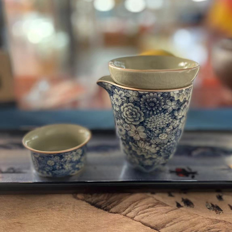 Cốc gốm cổ, cốc gốm xanh trắng, cốc đều, cốc mở, bộ trà bổ dưỡng, bộ trà Kung Fu, cốc bậc thầy pha trà, cốc trà