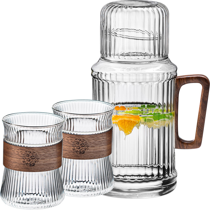 Bình nước lạnh gia đình dung tích lớn, cốc nước thủy tinh chịu nhiệt cao, bộ nước phòng khách, bộ ấm trà, thủy tinh chịu nhiệt
