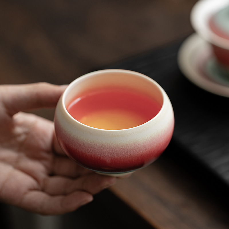 Lò nung Aurora biến Pinellia Zen Cốc uống trà Cốc trà gốm sứ Cốc cá nhân Bộ trà Kung Fu Hộp quà tặng