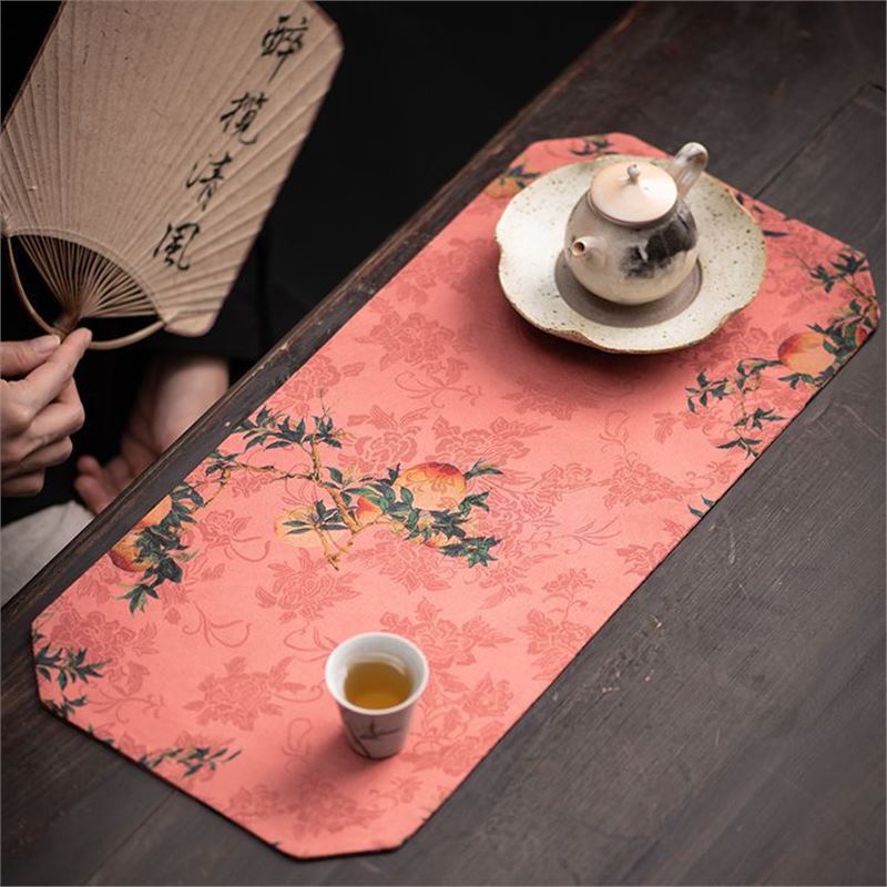 Xiangyunsha Zen bàn trà nhỏ phong cách retro vải trải bàn cao cấp phong cách Trung Quốc hai mặt phụ kiện trà đạo bán buôn