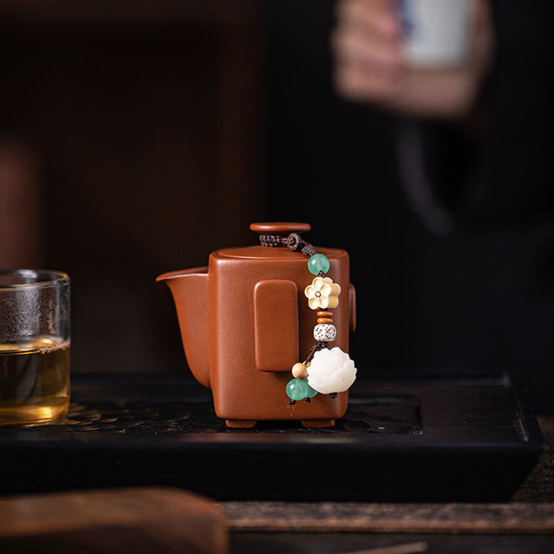 Ấm cầm tay cát tím nguyên khoáng, cốc trà bát có nắp ấm đơn, bộ trà kungfu gia dụng cao cấp, ấm trà pha trà cao cấp